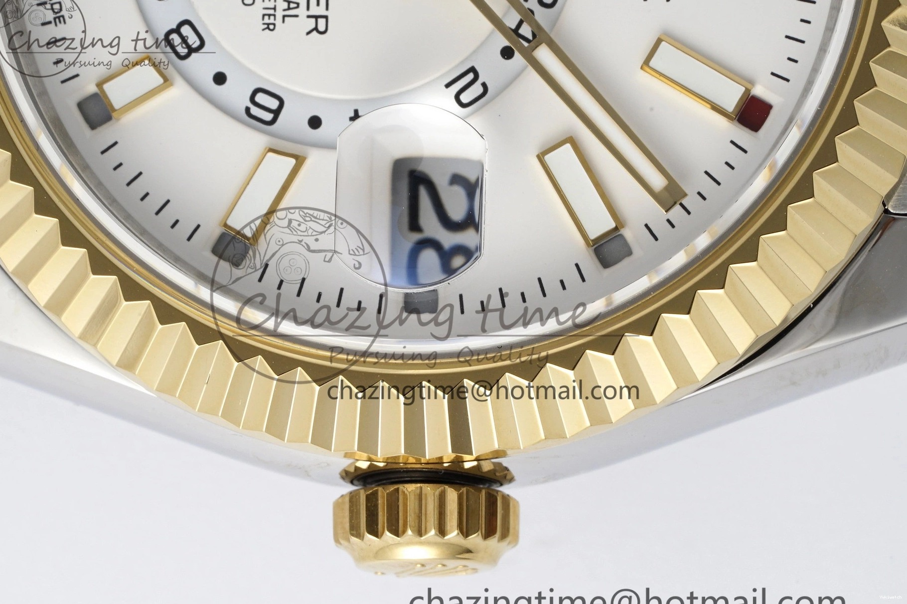SS Jubilee on SS Best Noob Skydweller Dial White YG Edition A23J Bracelet YG 1230